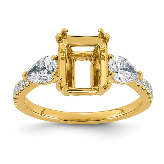 14ky 1ct Lab Grown Dia VS+ F+ Semi-mount Ring