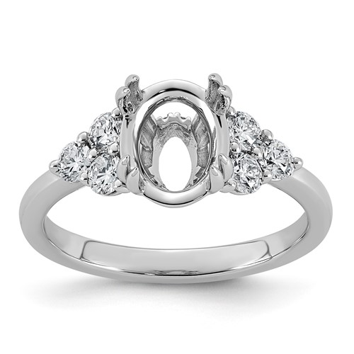 14K White Gold 1ct Lab Grown Dia VS+ F+ Hidden Halo Semi-mount Ring