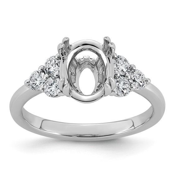 14kw 1ct Lab Grown Dia VS+ F+ Hidden Halo Semi-mount Ring