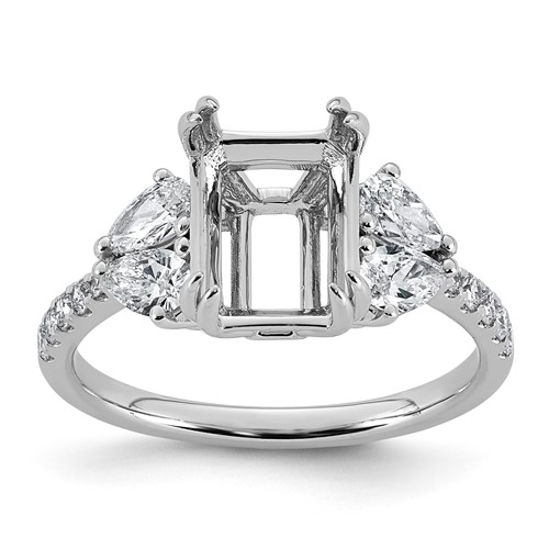 14K White Gold 0.75ct Lab Grown Dia VS+ F+ Semi-mount Ring