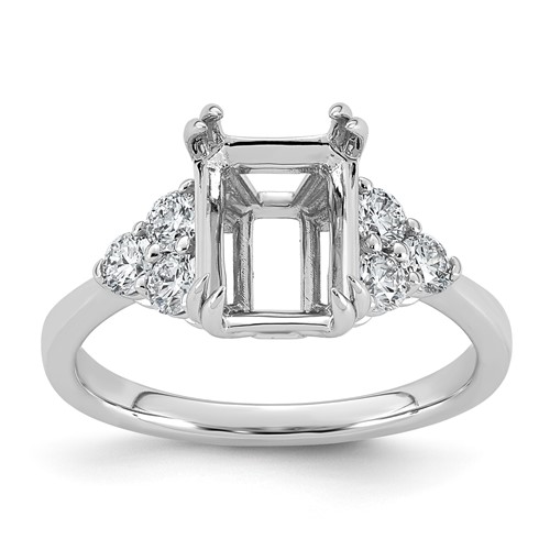 14K White Gold 0.50ct Lab Grown Dia VS+ F+ Semi-mount Ring