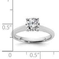 14K White Gold 1 Carat Certified Lab Grown Diamond VS+ F+ Round 8X Complete Solitaire Ring view 2