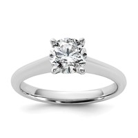 14K White Gold 1 Carat Certified Lab Grown Diamond VS+ F+ Round 8X Complete Solitaire Ring view 1