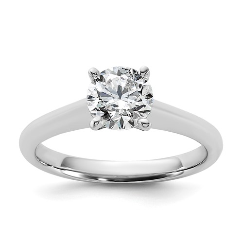 14K White Gold 1 Carat Certified Lab Grown Diamond VS+ F+ Round 8X Complete Solitaire Ring