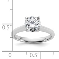 14K White Gold 1.50 Carat Certified Lab Grown Diamond VS+ F+ Round 8X Complete Solitaire Ring view 2