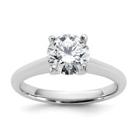 14K White Gold 1.50 Carat Certified Lab Grown Diamond VS+ F+ Round 8X Complete Solitaire Ring view 1