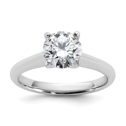 14K White Gold 1.50 Carat Certified Lab Grown Diamond VS+ F+ Round 8X Complete Solitaire Ring