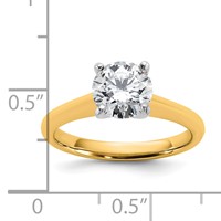 14K Two-tone 1.50 Carat Certified Lab Grown Diamond VS+ F+ Round 8X Complete Solitaire Ring view 2
