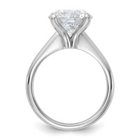 14K White Gold 5 Carat Certified Lab Grown Diamond VS+ F+ Round 8X Complete Solitaire Ring view 2