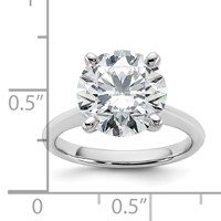 14K White Gold 5 Carat Certified Lab Grown Diamond VS+ F+ Round 8X Complete Solitaire Ring view 3