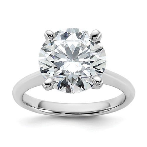 14K White Gold 5 Carat Certified Lab Grown Diamond VS+ F+ Round 8X Complete Solitaire Ring