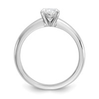14K White Gold 1 Carat Certified Lab Grown Diamond VS+ F+ Oval 8X Complete Solitaire Ring view 2