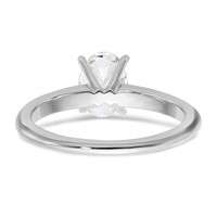 14K White Gold 1 Carat Certified Lab Grown Diamond VS+ F+ Oval 8X Complete Solitaire Ring view 3
