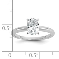 14K White Gold 1 Carat Certified Lab Grown Diamond VS+ F+ Oval 8X Complete Solitaire Ring view 5