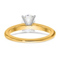 14K Two-tone 1 Carat Certified Lab Grown Diamond VS+ F+ Oval 8X Complete Solitaire Ring view 3