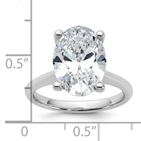 14K White Gold 5 Carat Certified Lab Grown Diamond VS+ F+ Oval 8X Complete Solitaire Ring view 3