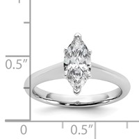 14K White Gold 1 Carat Certified Lab Grown Diamond VS+ F+ Marquise 8X Complete Solitaire Ring view 2