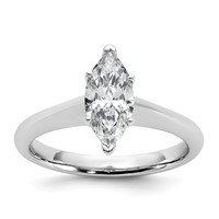14K White Gold 1 Carat Certified Lab Grown Diamond VS+ F+ Marquise 8X Complete Solitaire Ring view 1