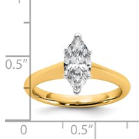 14K Two-tone 1 Carat Certified Lab Grown Diamond VS+ F+ Marquise 8X Complete Solitaire Ring view 2