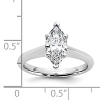 14K White Gold 1.50 Carat Certified Lab Grown Diamond VS+ F+ Marquise 8X Complete Solitaire Ring view 2