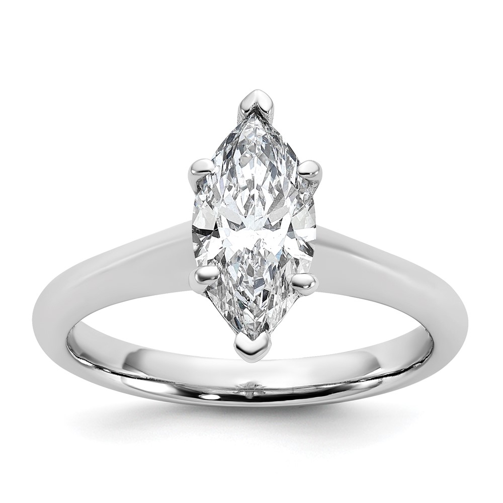 14K White Gold 1.50 Carat Certified Lab Grown Diamond VS+ F+ Marquise 8X Complete Solitaire Ring
