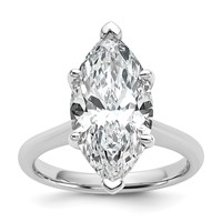 14K White Gold 5 Carat Certified Lab Grown Diamond VS+ F+ Marquise 8X Complete Solitaire Ring view 1