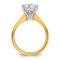 14K Two-tone 5 Carat Certified Lab Grown Diamond VS+ F+ Marquise 8X Complete Solitaire Ring view 2
