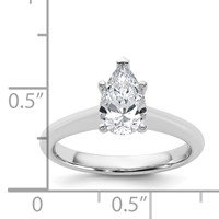 14K White Gold 1 Carat Certified Lab Grown Diamond VS+ F+ Pear 8X Complete Solitaire Ring view 2