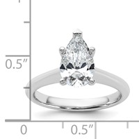 14K White Gold 1.50 Carat Certified Lab Grown Diamond VS+ F+ Pear 8X Complete Solitaire Ring view 2