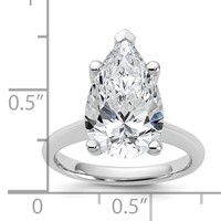 14K White Gold 5 Carat Certified Lab Grown Diamond VS+ F+ Pear 8X Complete Solitaire Ring view 3