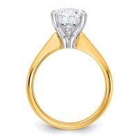 14K Two-tone 5 Carat Certified Lab Grown Diamond VS+ F+ Pear 8X Complete Solitaire Ring view 2