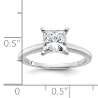 14K White Gold 1.50 Carat Certified Lab Grown Diamond VS+ F+ Princess 8X Complete Solitaire Ring view 2