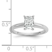 14K White Gold 1 Carat Certified Lab Grown Diamond VS+ F+ Radiant 8X Complete Solitaire Ring view 2