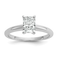 14K White Gold 1 Carat Certified Lab Grown Diamond VS+ F+ Radiant 8X Complete Solitaire Ring view 1