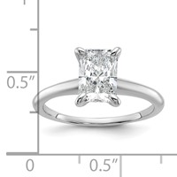 14K White Gold 1.50 Carat Certified Lab Grown Diamond VS+ F+ Radiant 8X Complete Solitaire Ring view 2