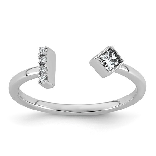 14K White Gold 0.12ct Lab Grown Dia VS+ F+ Comp Fashion Ring