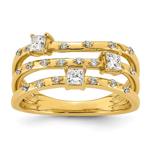 14K Yellow Gold 0.50ct Lab Grown Dia VS+ F+ Comp Fashion Ring