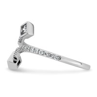 14K White Gold 0.38ct Lab Grown Dia VS+ F+ Comp Fashion Ring view 3