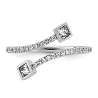 14K White Gold 0.38ct Lab Grown Dia VS+ F+ Comp Fashion Ring view 4
