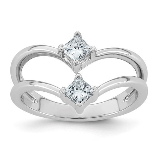 14K White Gold 0.50ct Lab Grown Dia VS+ F+ Comp Fashion Ring