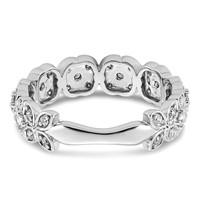 14K White Gold 0.50ct Lab Grown Dia VS+ F+ Comp Fashion Ring view 5