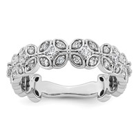14K White Gold 0.50ct Lab Grown Dia VS+ F+ Comp Fashion Ring view 1