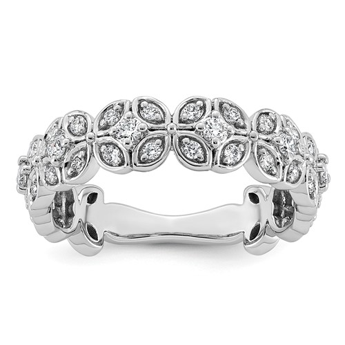 14K White Gold 0.50ct Lab Grown Dia VS+ F+ Comp Fashion Ring