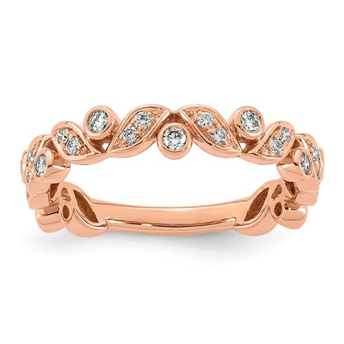 14K Rose Gold 0.33ct Lab Grown Dia VS+ F+ Comp Fashion Ring