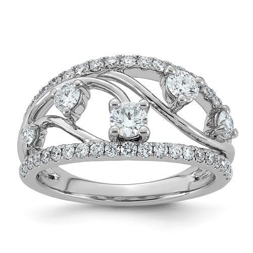 14K White Gold 1ct Lab Grown Dia VS+ F+ Comp Fashion Ring