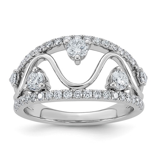 14K White Gold 1ct Lab Grown Dia VS+ F+ Comp Fashion Ring