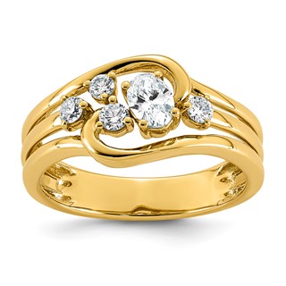 14k 1/2ct Lab Grown Dia VS+ F+ Comp Fashion Ring