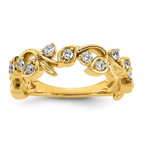 14K Yellow Gold 0.38ct Lab Grown Dia VS+ F+ Comp Fashion Ring