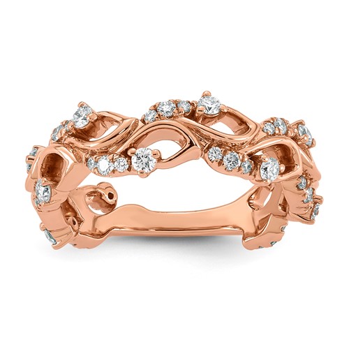 14K Rose Gold 0.50ct Lab Grown Dia VS+ F+ Comp Fashion Ring
