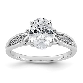 14kw 1 5/8ct Cert Oval Center Lab Grown Dia VS+ F+ Engagement Ring